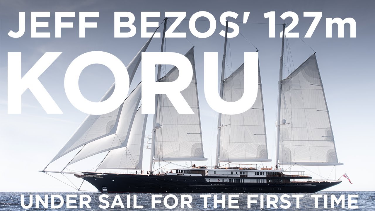 JEFF BEZOS' 127m sailing yacht KORU seen under SAIL for the first time | SuperYacht Times
